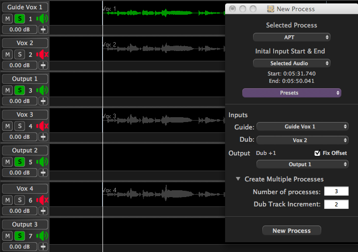 Muti Process Spaced Inputs